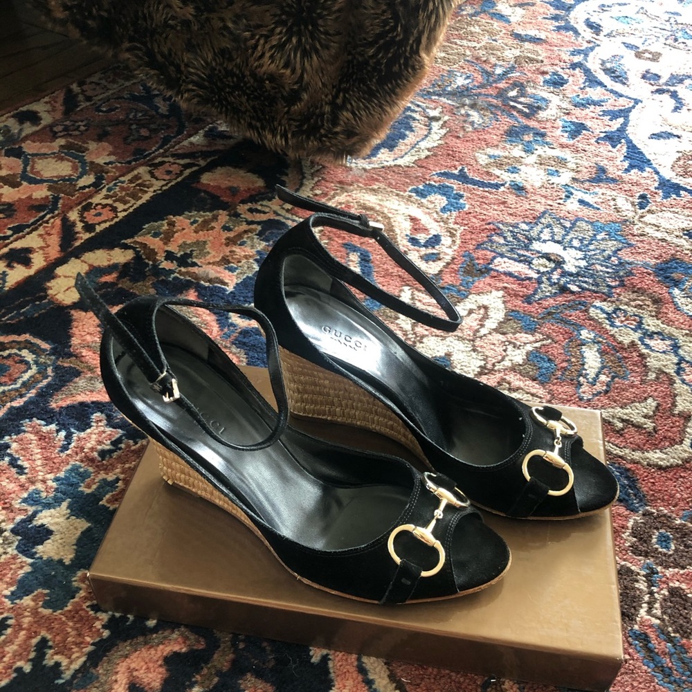 Gucci horsebit wedge